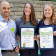 Pictured here is Ms. Ellen Reavey and Ms. Jeannie Chipps receiving awards from Los Angeles County Supervisor Kathryn Barger, presented by Jason Maruca 